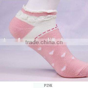 100%cotton Pretty Lace Love Heart Pattern Women Socks photo-3