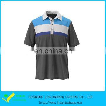 Color Blocked High Performance Fiber Man's Short Sleeve Golf Shirts Sale