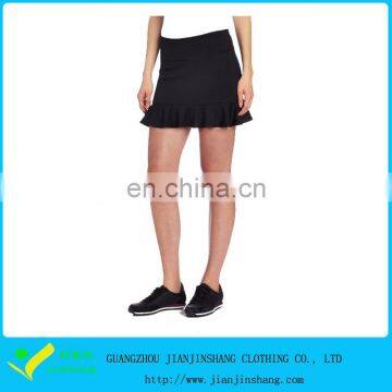 New Model Solid Black Color Fashion Cool Plus Polyester Pleat Golf Skort