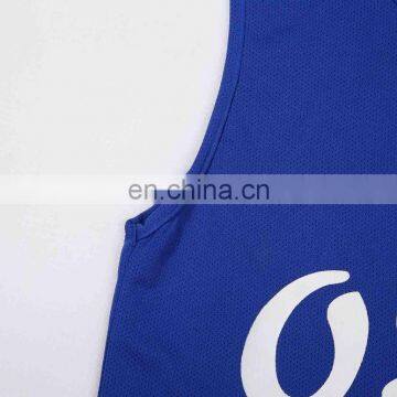 Mesh Vest Blue Sleeveless Printing Tank Top photo-3