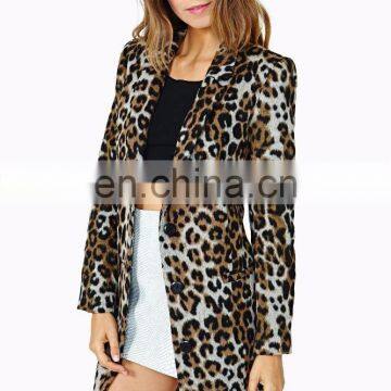 Wholesale Women's Coat,fashion Blazer for Women, Leopard Printed Women Blazer