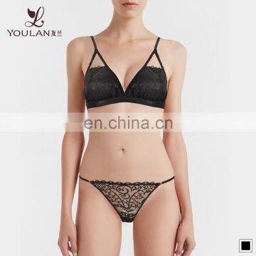 wholesale China factory high quality custom your design sexy ladies lace bras and thong underwear set