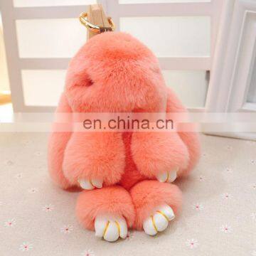 Cute Real Rex Rabbit Fur Copenhagen Rabbit Bag Charm for Decoration photo-5