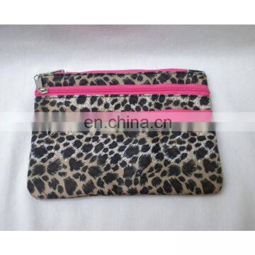 Zippered Mini Organizer Case Leopard Cosmetic Makeup Pouch Bag