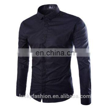 Men's White Causal Cotton Long Sleeve Shirt Choose the Color You Want photo-4