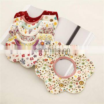 Wholesale Price Bandana Bib Cute Flower Shape Cotton Soft Bandana Bib photo-3