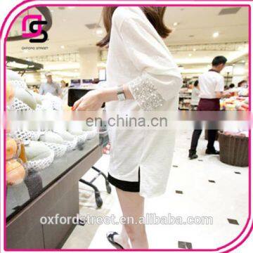 Korean Style Casual Short Long Sleeved Women's Primer Shirt Cotton Cotton Loose Seven Minutes photo-5