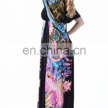 5017# Wholesale Fat & Big Size Long Bohemian Floral Dress Ladies Plus Size Sundress Clothing Maxi Beachwear Dresses Women photo-4