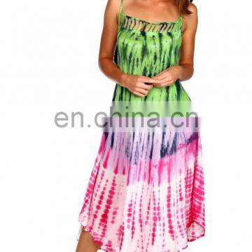 Super Designer & Stylish Colorful Girls Wear Tie & Dye Long Spaghetti dress