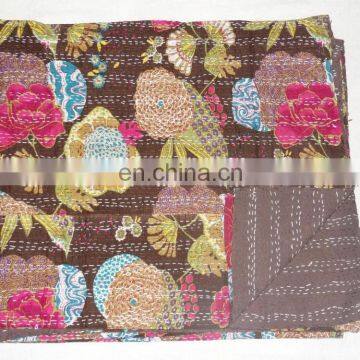 Kantha Quilts - Handmade Vintage Floral Tropicana Kantha Gudari