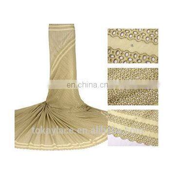 2014 New arrival gold african lace fabric