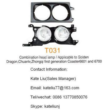 Toyota coaster Combination head lamp(T031),applicable to coaster 6601 and 6700,Golden dragon