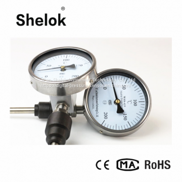 Anti-corrosion 100mm Flange Hydraulic Oil Bimetallic Thermometer photo-3