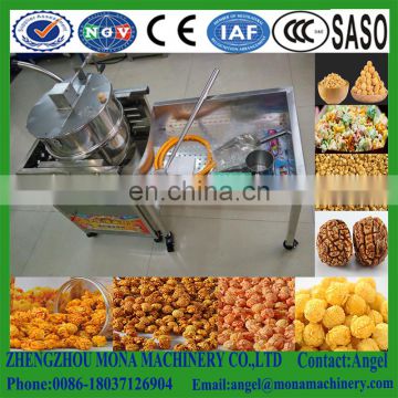 Commercial use round caramel popcorn machine with gas heater