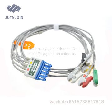 HP  ecg cable with 3 lead wire,clip/grabber,IEC