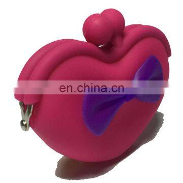 Mini Heart Shape Key Coin Holder Wallet Women Clutch Promotion Silicone Coin Purse photo-4