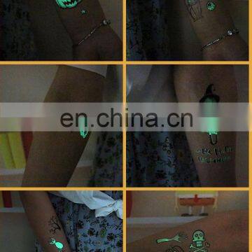 Rocooart Halloween Luminous Temporary Tattoo Tombstone Tattoo Witch Glowing in Dark Waterproof Tattoo Stickers Hallowmas photo-5