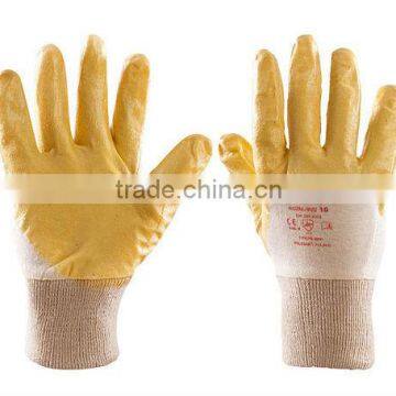 polyester liner nitrile coated glove, half coated