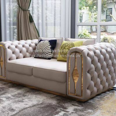 Postmodern Light Luxury American Microfiber Leather Sofa Luxury Living Room Simple Large Family Villa Model Room Furniture Combination photo-3