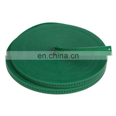 china supplier pu green color holes timing belt for motorized curtain