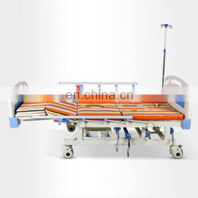 Medical bed with the function of back up and leg down with roller household bed