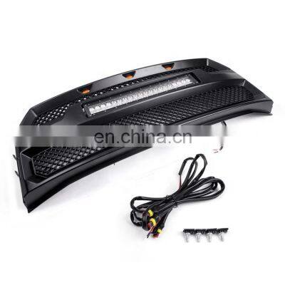 Fits F150 2015-2017 Front Upper Grille Raptor Style With LED Light Bar photo-3