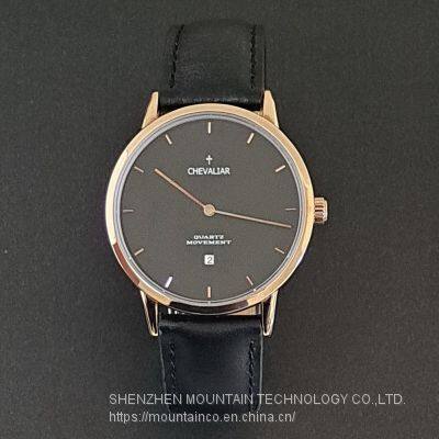 Stainless Steel Water Resistance Ultrathin Man Watch Women Quartz Watches photo-2