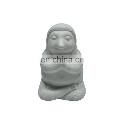 white ceramic meditation sloth figurine statue for home decor