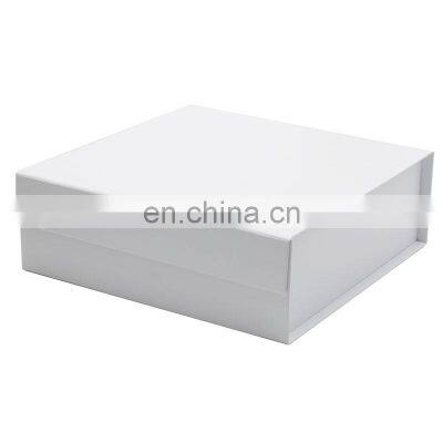 Stock ready plain white folding luxury apparel retail packaging magnetic paper gift box wholesale