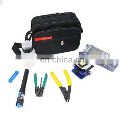 MT-8410 FTTH fiber optic cleaver 10mv visual fault locator cable stripper alcohol bottle fiber optic splicing tool kit