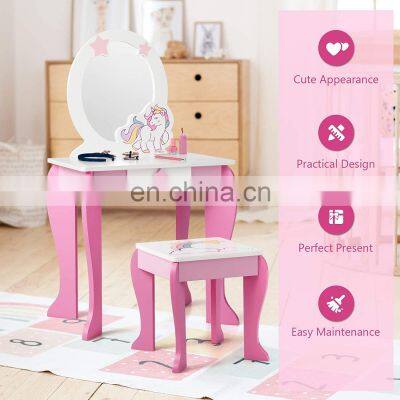Kids Vanity Table And Chair Set 2 In 1 Detachable photo-5
