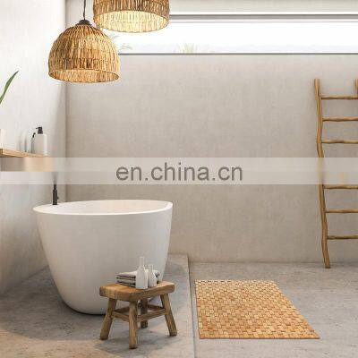 Environmentally Friendly Bamboo Mat Non-slip Rectangular Folding Bathroom Floor Mat photo-5
