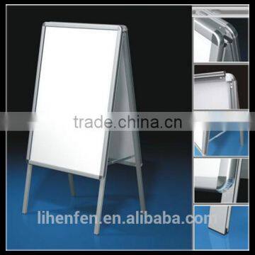 Aluminum poster board stands_Shops metal double sides pop display sign stand manufactuer