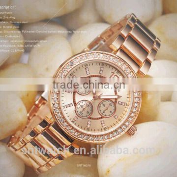 2016 women watch crystal diamond watch gift set stones bezel wrist watch