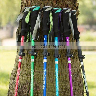 Outdoor Multifunction Walking Stick Trekking Poles Telescopic Fold Crutches Hiking Stick Crutch Elderly Metal Stick Walking Cane photo-5