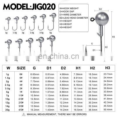 New 1g 1.5g 2g 2.5g 3.5g 5g 7g 10g 14g 20g 30g Fishing Hook Lead Jig Lure Hard Baits Soft Worm Fishing Hooks photo-4