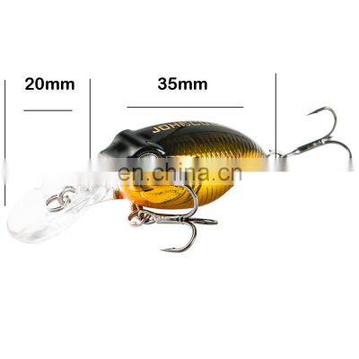 JOHNCOO Hard Lures Crank Hard Bait Fishing 55MM 4.7G Plastic Colorful Hard Lure Crank Bait Lure