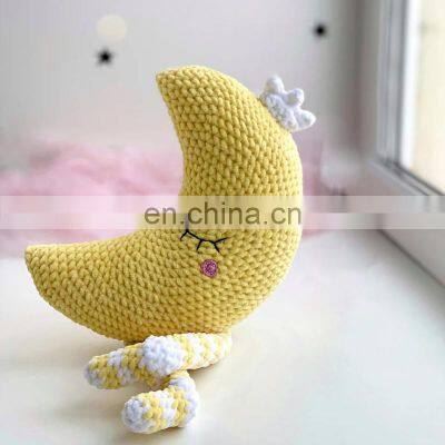 Hot Selling Crochet Pillow Cloud and Moon For Kid Room Crochet Pattern Moon Wholesale in Vietnam photo-4
