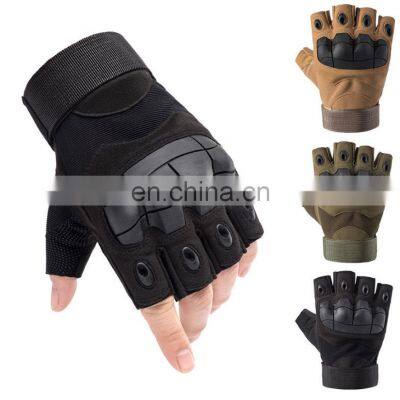 Half Finger Hard Knuckle Protective Hiking Shooting Black Outdoor Sport Equipment Combat Tactical Gloves