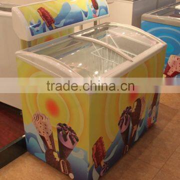 Ice cream display freezer deep freezer refrigerator with light box