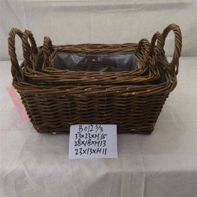 Rectangular Shape Wicker Basket For Picnic Storage Use Seagrass Basket