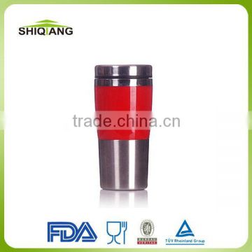 450ml top selling good quality double wall red travel thermal mug