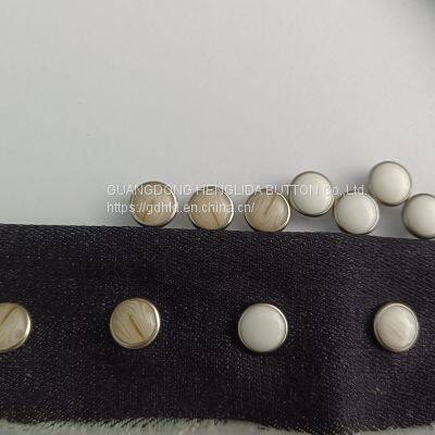 HLD factory custom color 18L pearl Prong snap button for garment