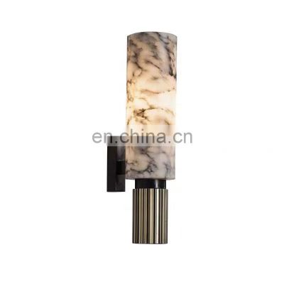 Creative Living Room Bedroom Bedside Alabaster Wall Lamp Aisle Modern Copper Wall Lamp