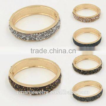 2016 Fashion bracelet high quality crystal pave druzy bangle bracelet