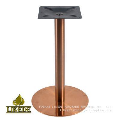 Hot Sale Luxury Round Plate Brushed Rose Gold Stainless Steel Table Base Premium Furniture Legs
