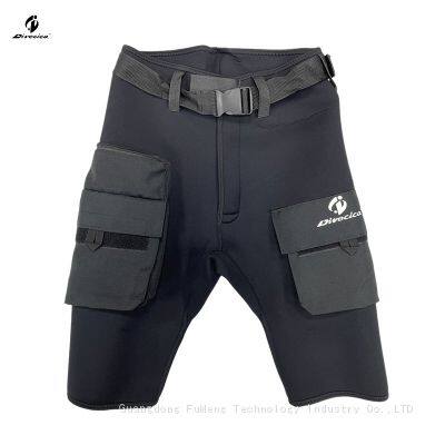 Брюки-неопренки на высоком поясе с карманами для катания на серфинге. Мужские плавательные шорты