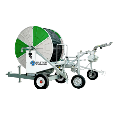 Рулонный поливной аппарат с водяной турбиной | Идеально подходит для неравномерных участков площадью от 20 до 40 га | Не требует электричества