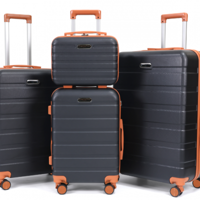 Practical 4-pieces ABS luggage sets with silent universal wheels