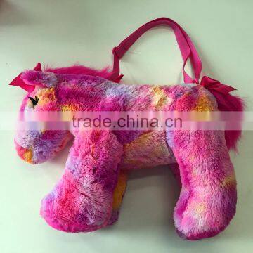 Custom colorful tie dye stuffed plush horse toy for kids